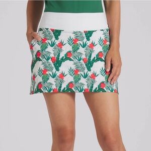 Puma Floral Mini Skirt with Cream Waistband Large